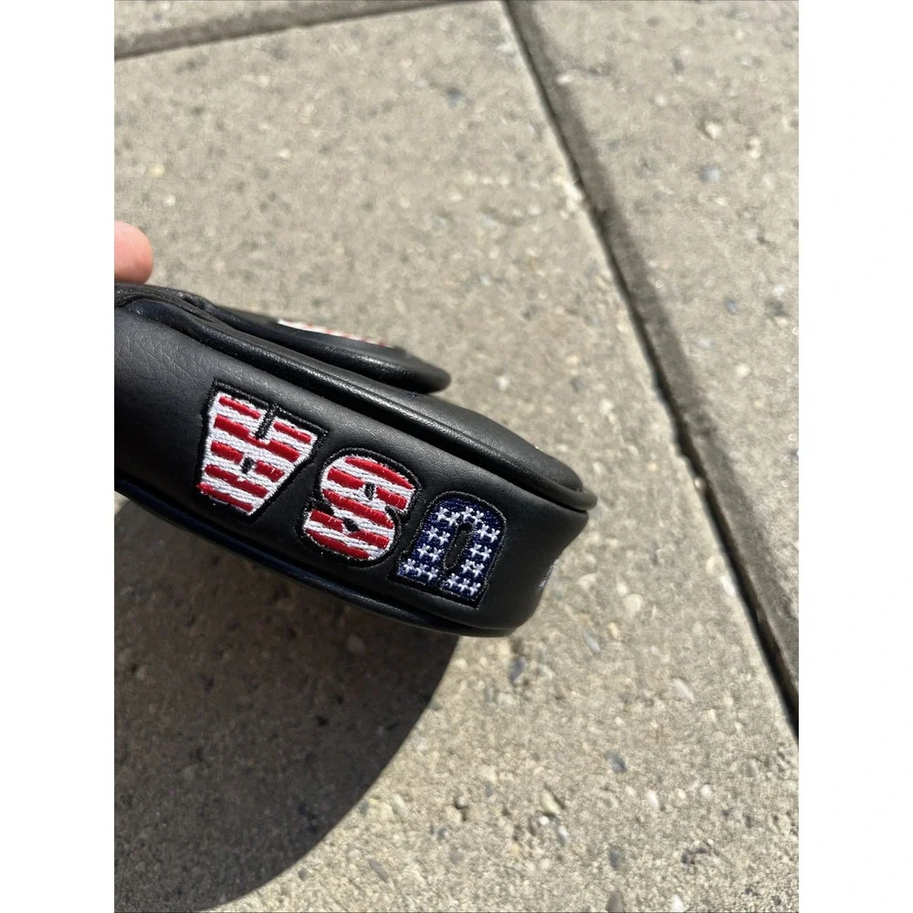 USA Mallet Putter Cover – Patriotic American Flag Magnetic Golf Headcover Blanc